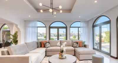 Living area at Luxe 6-Bedroom Villa @ Frond B, Palm Jumeirah