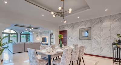 Luxury dining space at Luxe 6-Bedroom Villa @ Frond B, Palm Jumeirah