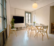 Living area at Barcelona Ramblas Service Apartments