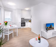 Fully equipped kitchen in 1 bed at CityWest Apartments
