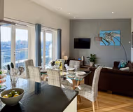 Spacious Living Area At The Hamilton's Penthouse 2 Bedroom 2 Bathroom