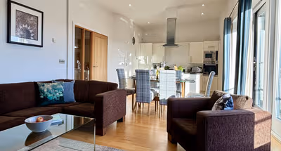 Spacious Living Area At The Hamilton's Penthouse 2 Bedroom 2 Bathroom