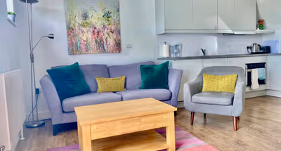 Living Area With Balcony at Jubilee House Duplex 2 Bedroom 2 Bathroom