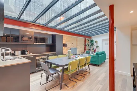 Dining space at Expansive skylights 4-bedroom Montrogueil Luxury