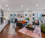 Living room at Aldgate Apartment by MySquare