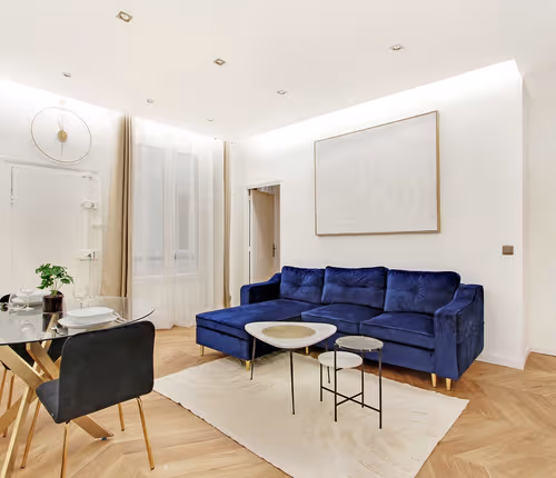Living room at Rue Montorgueil Serviced Apartment, Les Halles - Mobility Lease