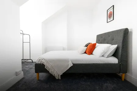 Bedroom at Stunning 2 Bed Apartment | Free Parking &amp; Wifi