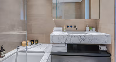 Bathroom at Liverpool Street Apartments by MySquare
