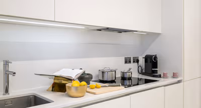 Fully equipped kitchen at Kenrick Place Apartments