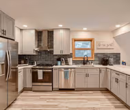Fully equipped kitchen at Modern Hideaway Near the Domain
