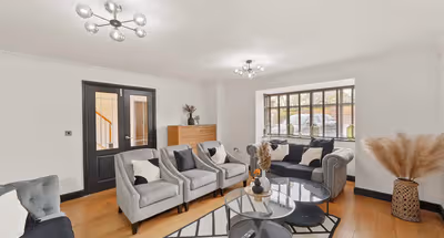 Spacious living room at 15 Malton Road