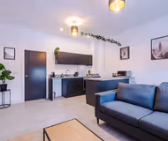 Living room at Apex House Apartments