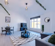 Living room at Apex House Apartments