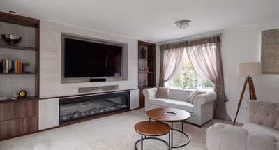 Living room at Calshot Drive by Mia Partners