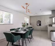 Dining space at Calshot Drive by Mia Partners