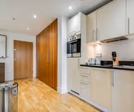 Fully equipped kitchen at Indescon Square at Canary Wharf by MySquare