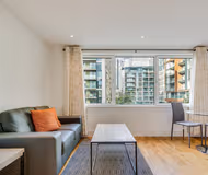 Living room at Indescon Square at Canary Wharf by MySquare