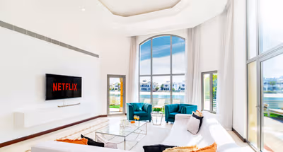 Living Area with Outdoor Access in this Dubai Villa