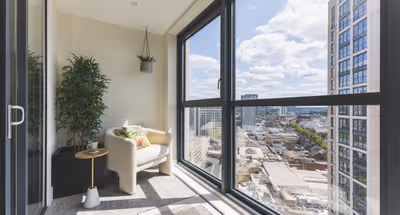 Bright living room at Pearson Building at West Croydon
