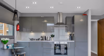 Kitchen at One bedroom Apartment Hoxton
