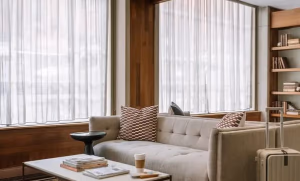 Modern furnished apartment in New York with cozy living area