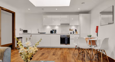 Fully equipped kitchen in 1 bed at Shoreditch Square at Shoreditch by MySquare