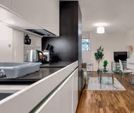 Fully equipped kitchen at Moorgate Apartments by MySquare