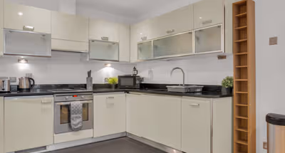 Fully equipped kitchen at Farringdon Residences by MySquare