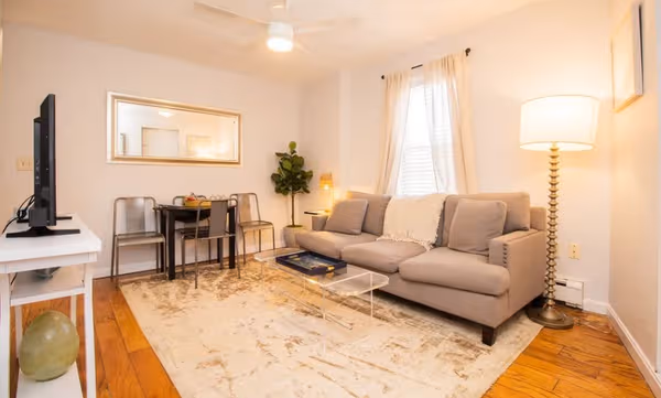 Stylish living room furnished apartments