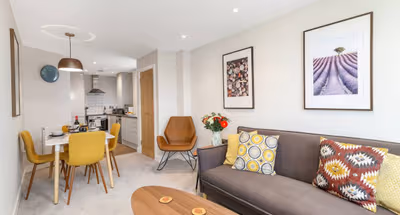 Living area at Eastgate House 1 Bed