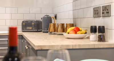 Fully equipped kitchen in 4 bed at Apt 4 Eastgate House