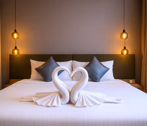 Living area at KLCC apartment