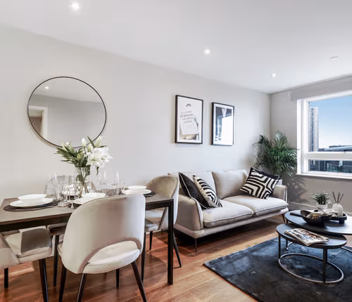2 bed 2 bath flat in Canary Wharf with aircon on the 22nd floor
