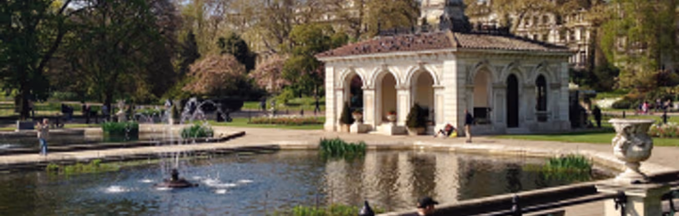 Italian Gardens fountain and pavilion in Hyde Park