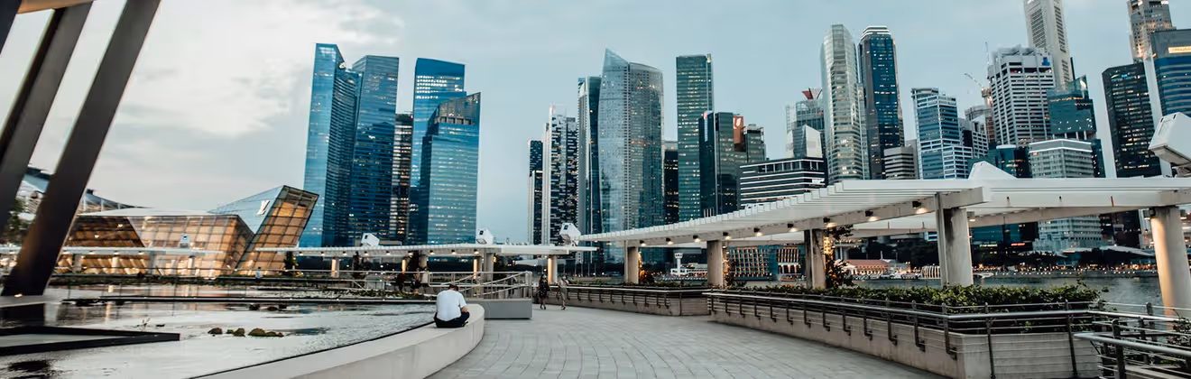 Singapore skyline with modern skyscrapers in a day