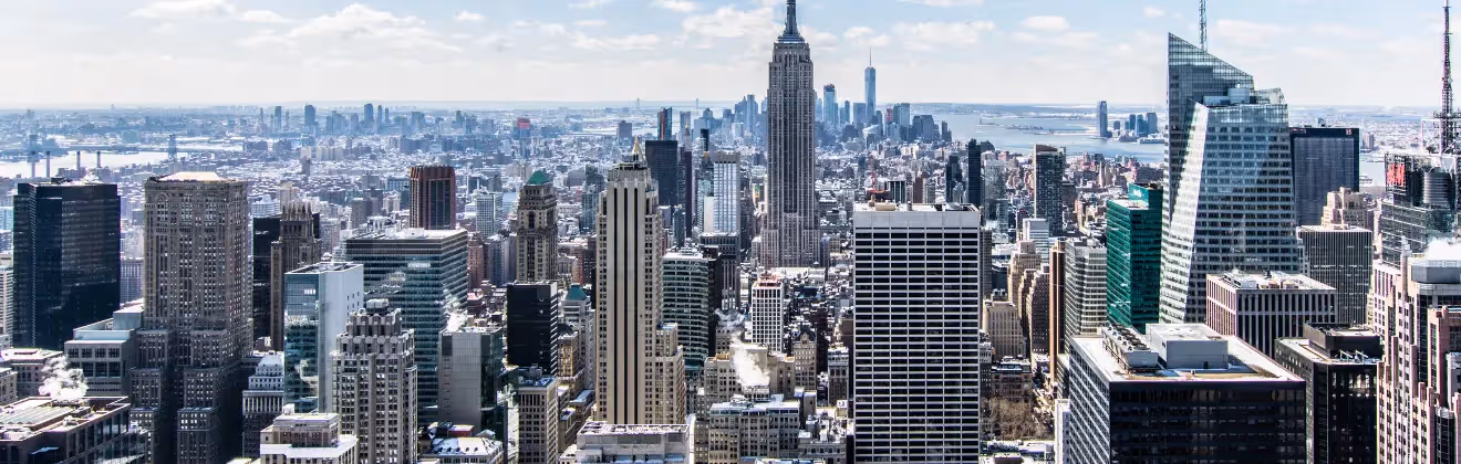 Skyline view near New Jersey short-term rentals