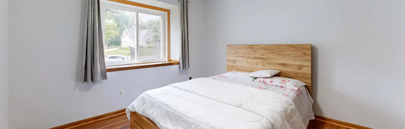 1 bedroom furnished apartment in Denver with modern living room and bedroom