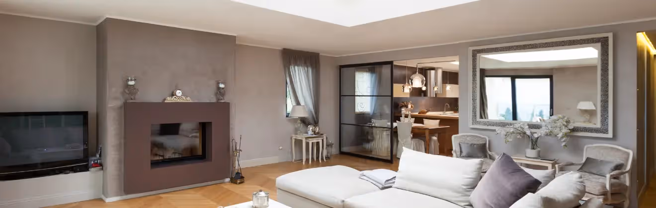 Furnished apartments in Brookline with a stylish living room
