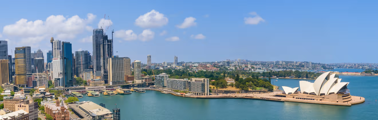 Sydney skyline, Opera House and serviced apartments