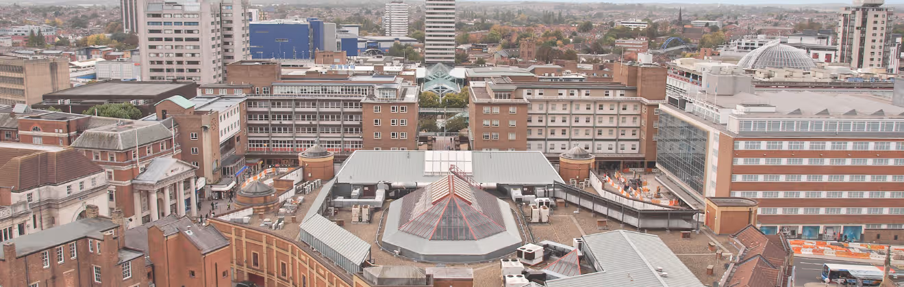 Panoramic view of Coventry city centre