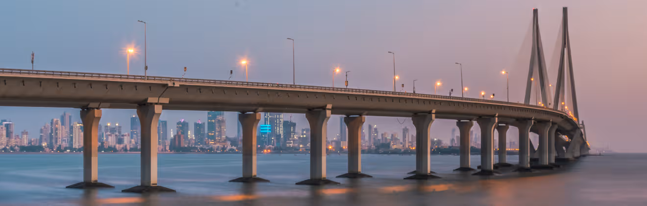Bandra-Worli Sea Link and Mumbai skyline