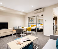 Simplistic living area in Quest Eight Mile Plains