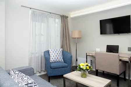 Living room at Quest Petone