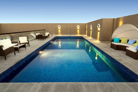 Pool side at Al Ashriah Street Apartments