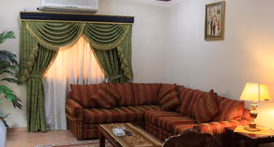 Living area at Khaleej Road Serviced Apartment