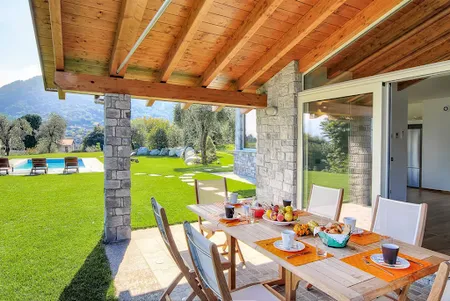 PRISTINE STONE BRICK VILLA WITH STUNNING LAKE COMO VIEWS