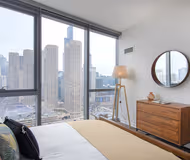 Bedroom at W. Madison #2006 Serviced Apartment, West Loop
