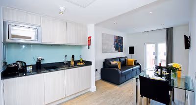 Equipped Kitchen at ApartHotel at Deptford Bridge Station