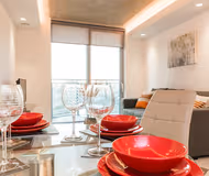 Dining area at Docklands Lux 5min walk to Excel Centre