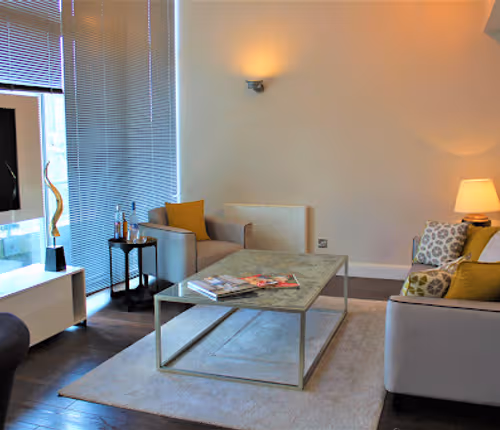 Living area at Penthouse in Old Street by MySquare